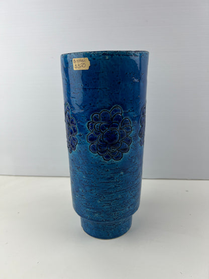 Bitossi Blue Flower Pattern Ceramic Vase – Made in Italy
