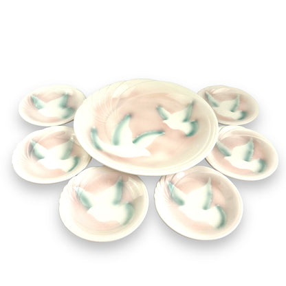 Dove Serving Plate & 6 Side Plates