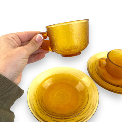Arcoroc Sierra Amber Glass Set of 2 Trios