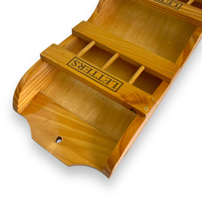 Wooden Letter Organizer with Hooks
