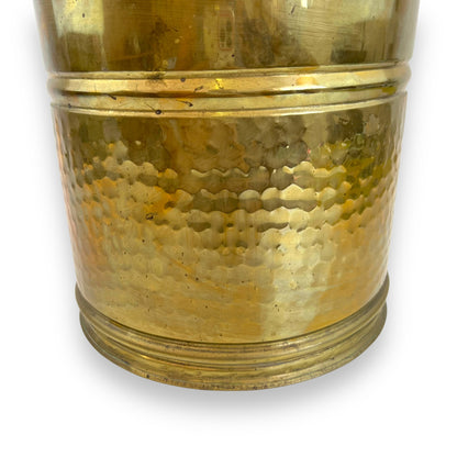 Hammered brass plant pot