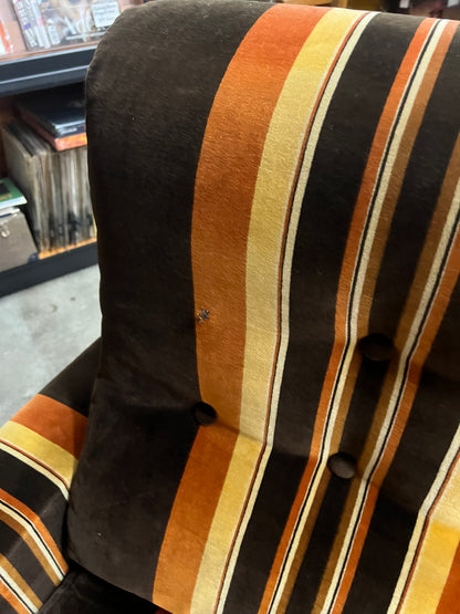 Danish Deluxe Two Seater Lounge – Original Striped Upholstery