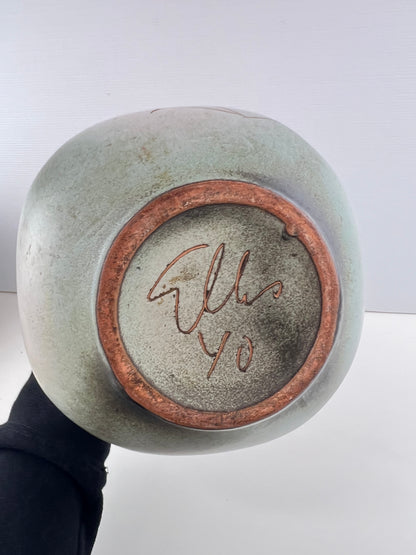 Ellis Pottery Ceramic Flour Canister with Timber Lid