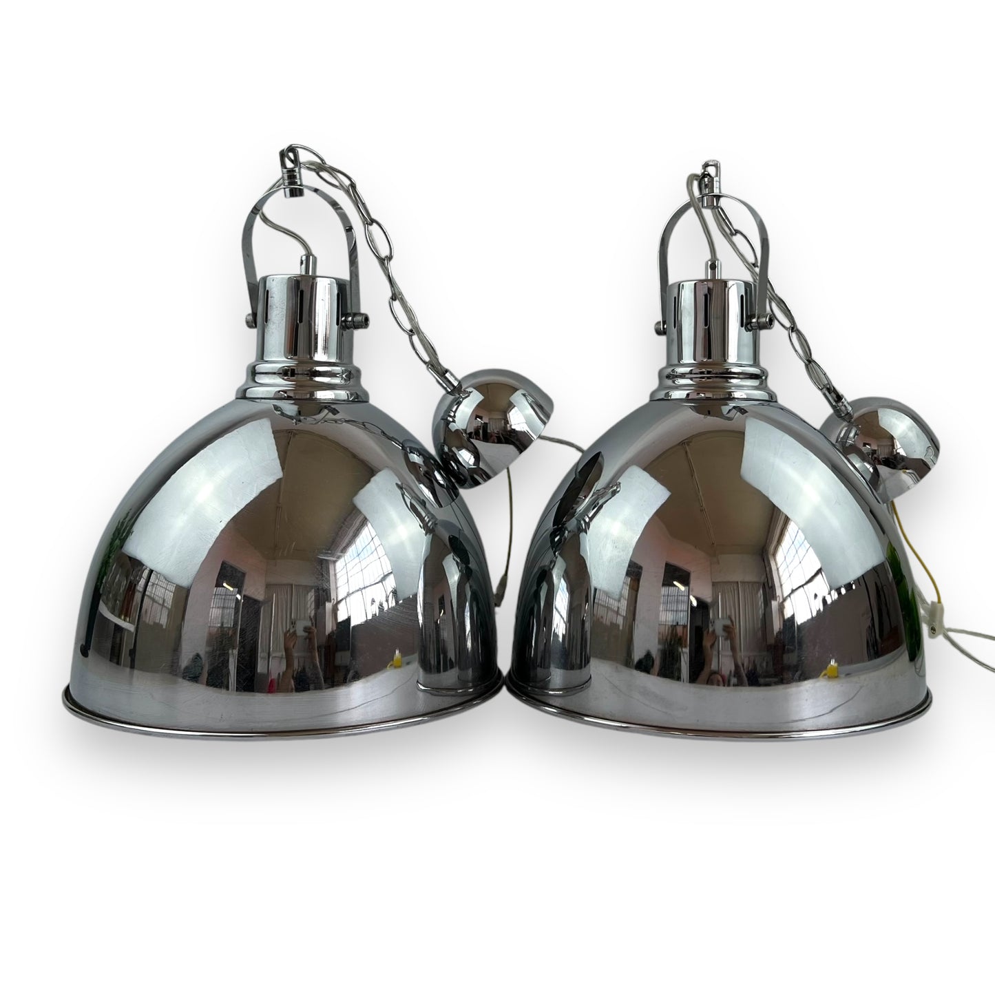 Chrome Shade Industrial Pendant Hanging Light