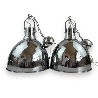 Chrome Shade Industrial Pendant Hanging Light