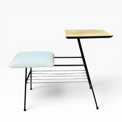 Telephone Table with Vinyl Seat & Laminate Top