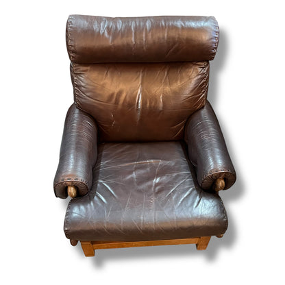 Moran Brown Leather Armchair