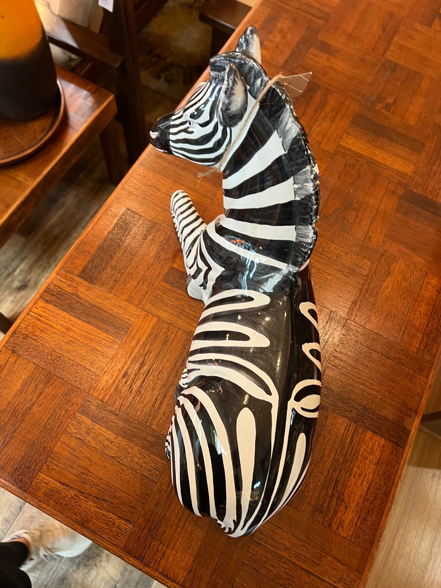 Vintage Ceramic Zebra Statue