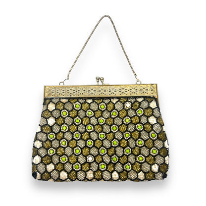 Vintage Beaded Purse with metal detailed clasp