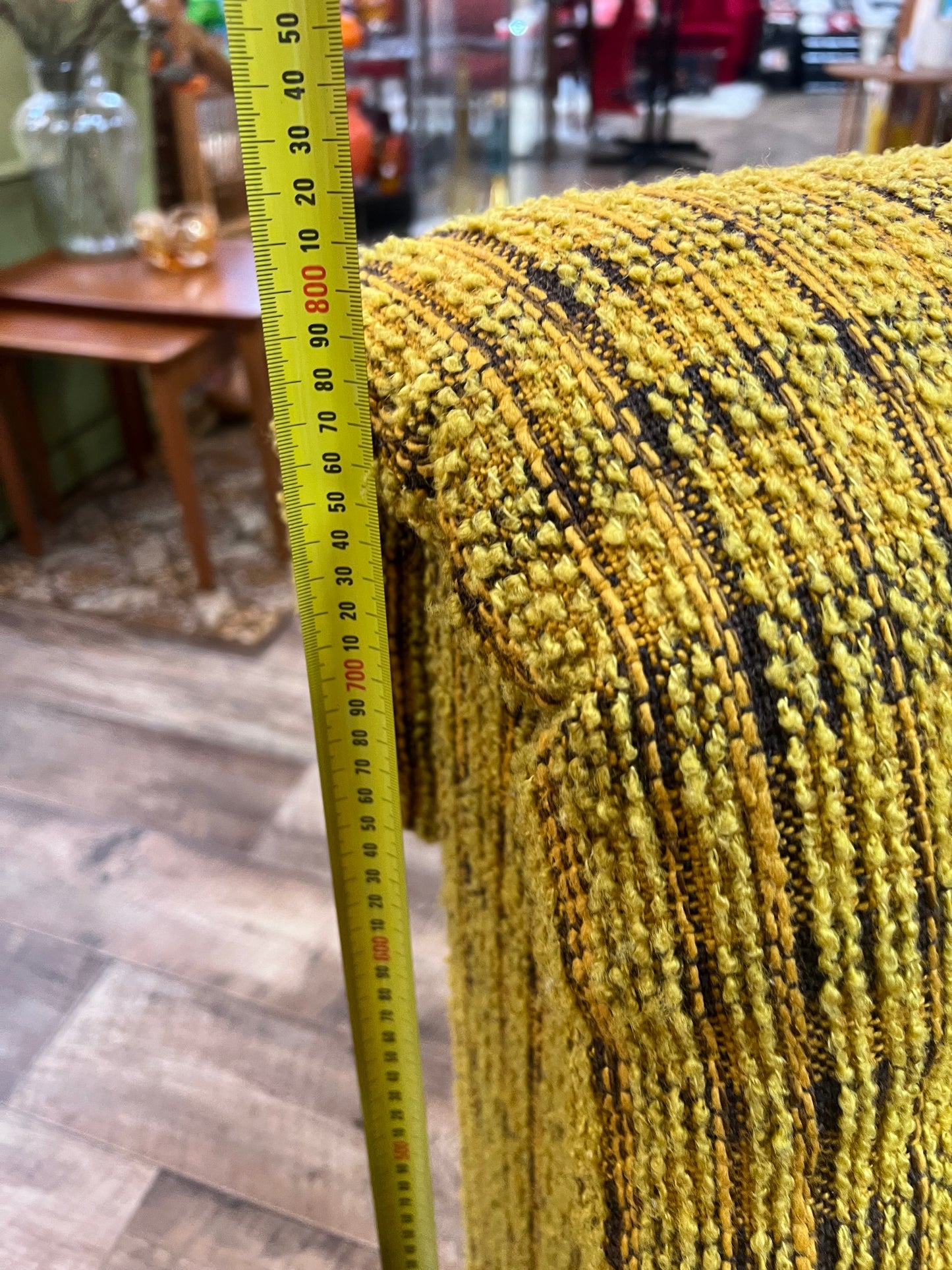 1970s Mustard Yellow Textured Fabric Armchair