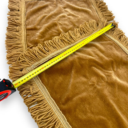 Brown fringed pillow case set of 2