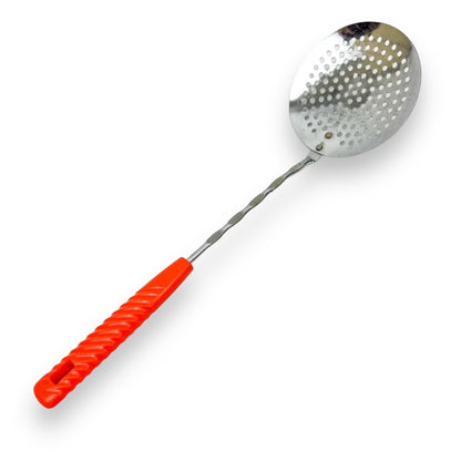 Orange plastic handle large spoon - Made in Japan