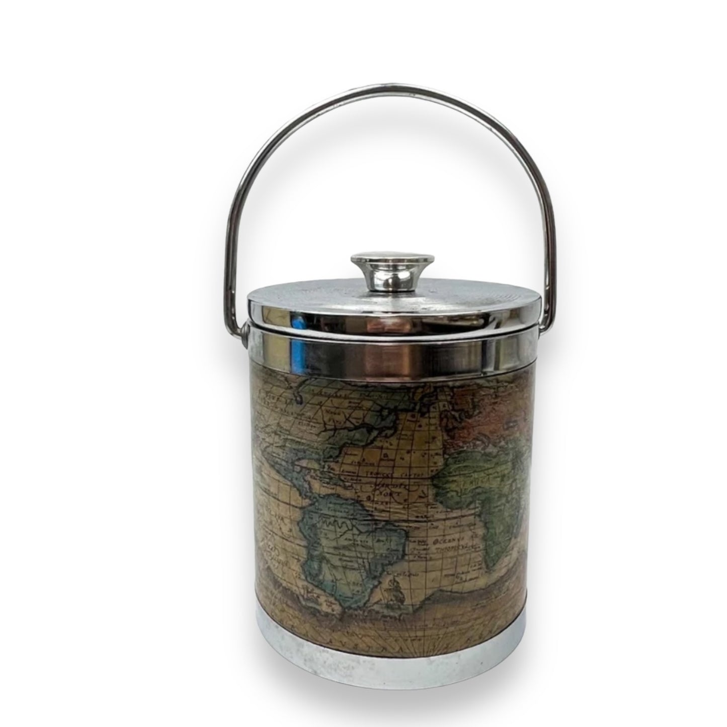 Map pattern ice bucket