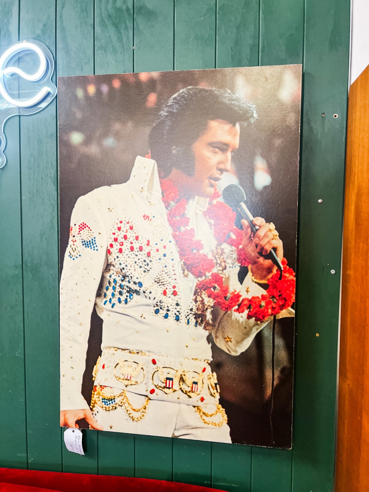 Elvis Presley Concert Photo Print on Board