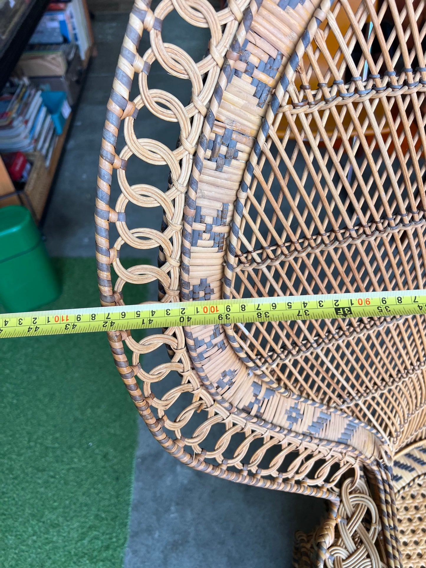 Cane Peacock Chair – Ornate Woven Rattan Statement Chair