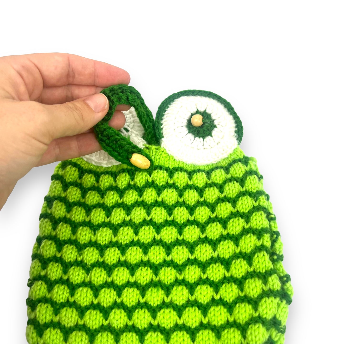 Green Owl Teapot Cozy Crochet Knitted Cover