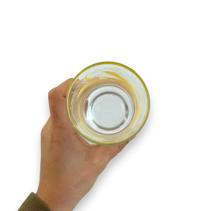 Orange and Yellow Wheat Pattern Tumbler Glass Set of 4