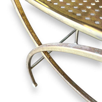 Hollywood Regency Vanity Stool – Mid Century Modern Metal Bench