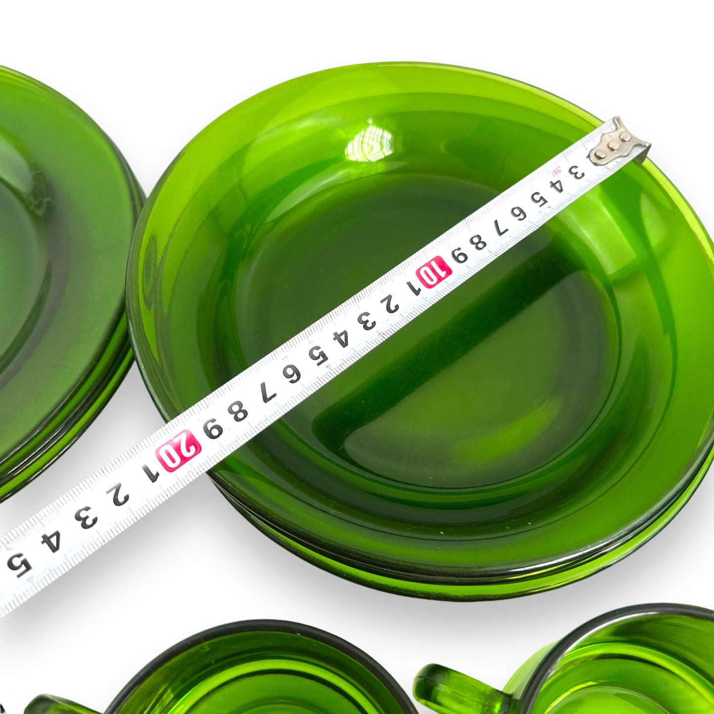 Durax France Green Glass 4 Person Dinner Set