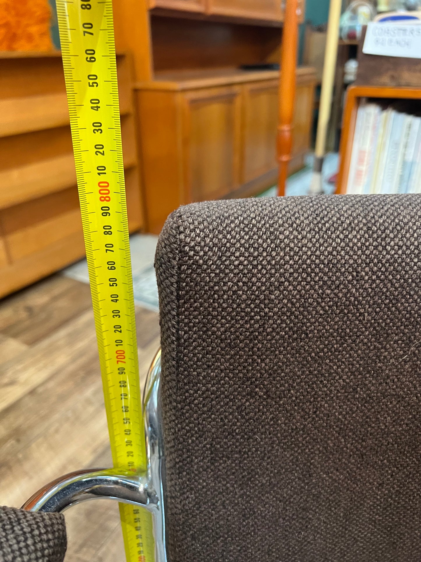 Devling Chrome Cantilever Armchair | Mid Century Modern Office Chair