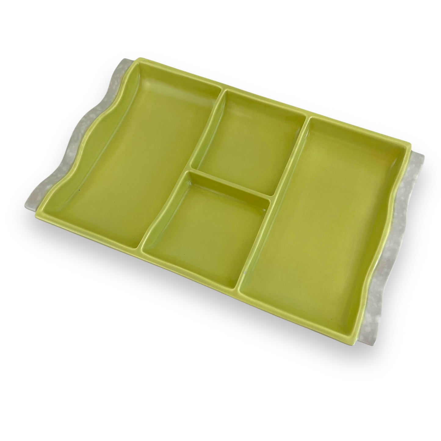 Poole Pottery Divided Serving Tray Plate – Green Mid-Century Ceramic Platter, England