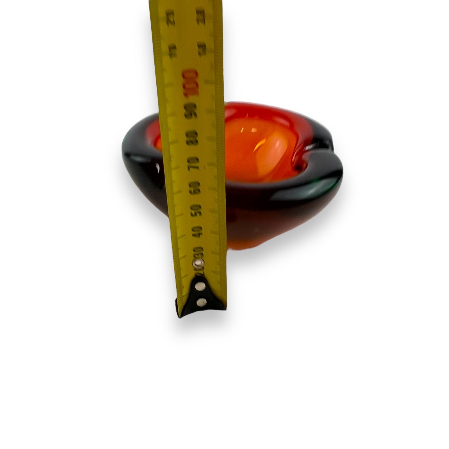 Orange, Red & Green Art Glass Ashtray