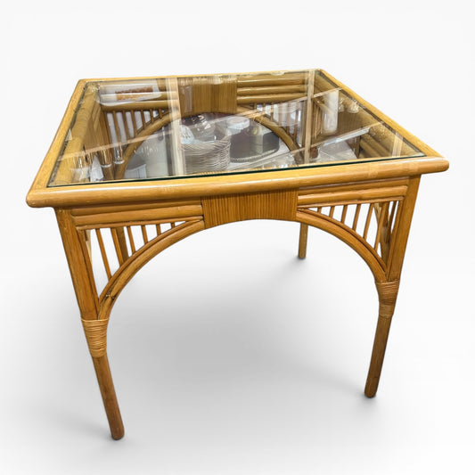 1.Square Cane Dining Table