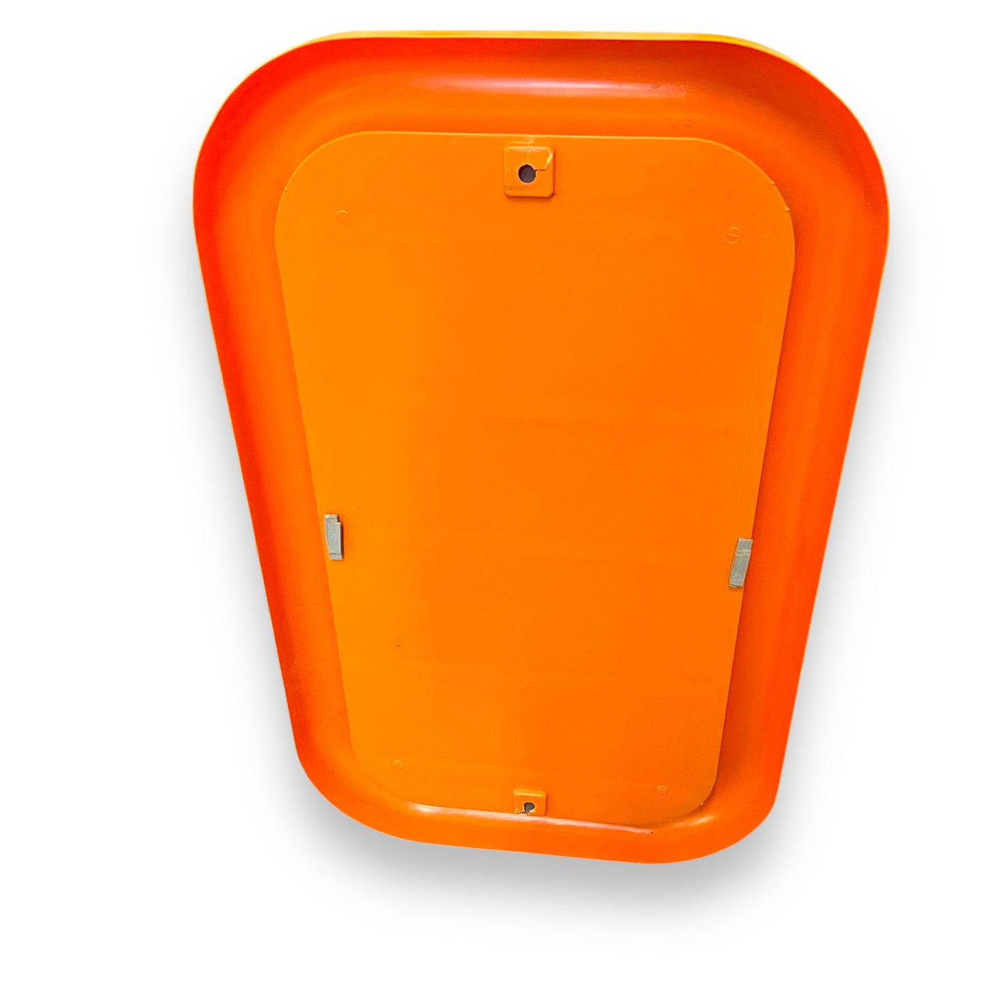 Retro Orange Rectangle Large Plastic Bulbous Mirror