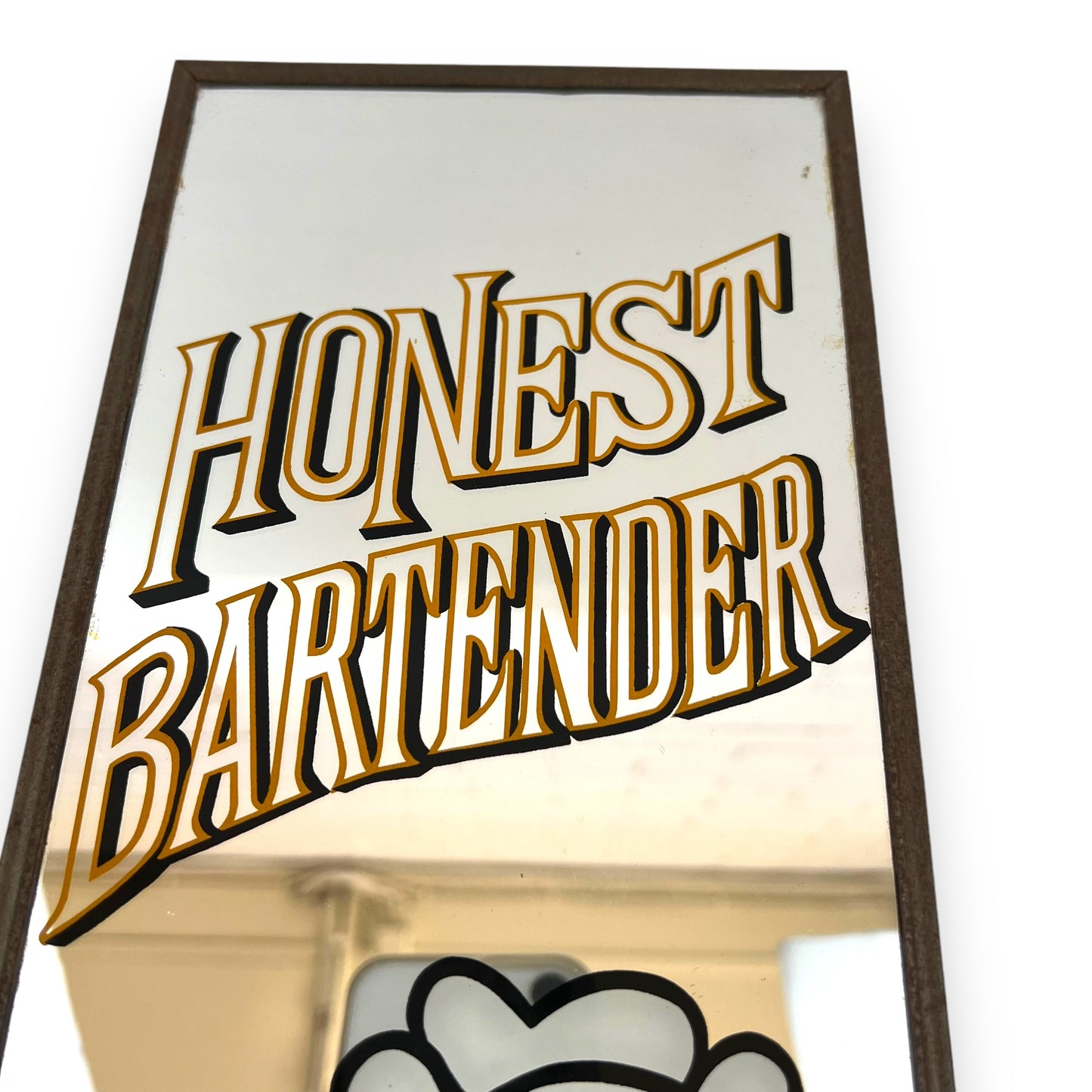 Honest Bartender Wanted Glass Mirror Framed Bar Sign