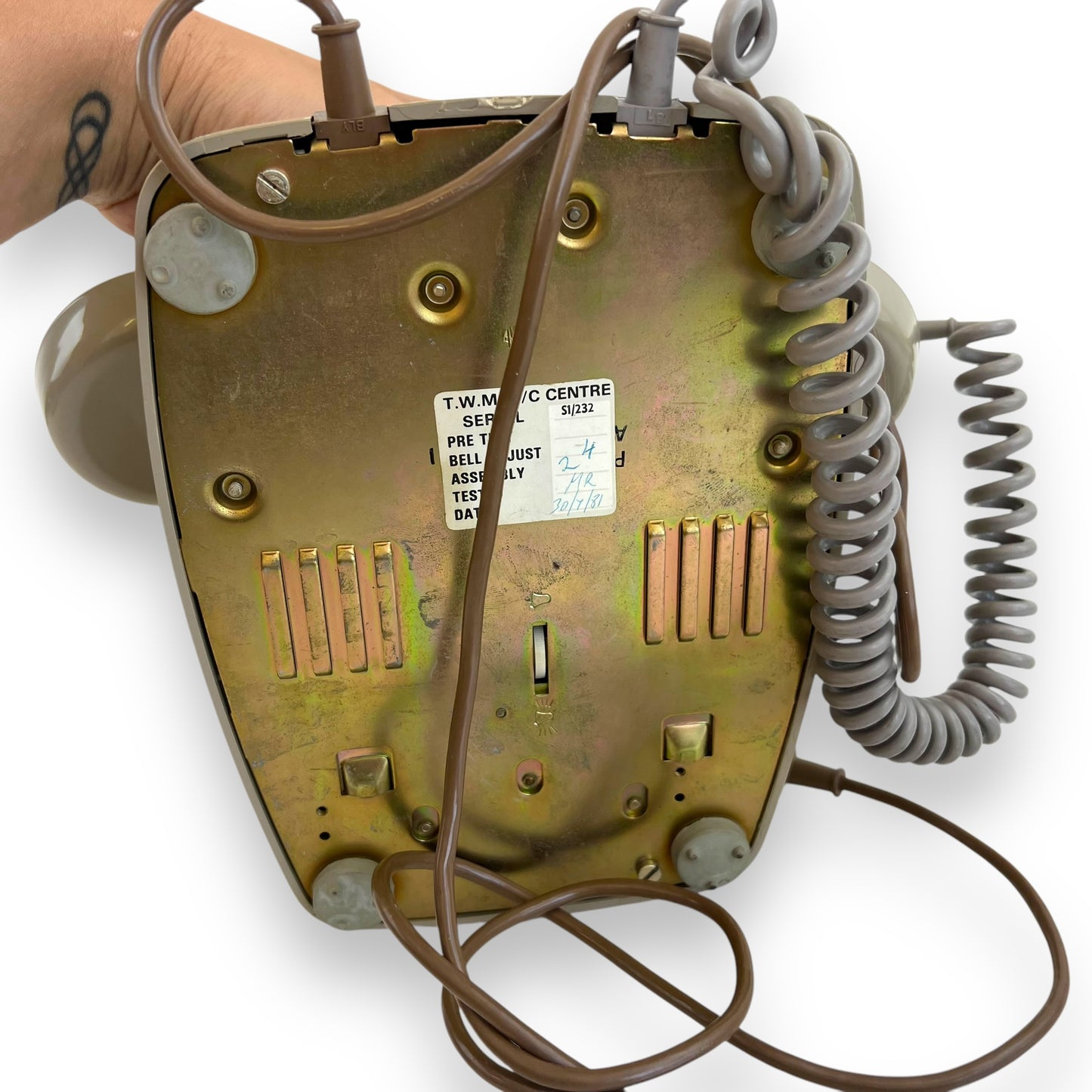 Grey rotary dial phone