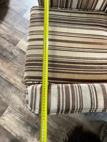 Striped Recliner Armchair with Footrest