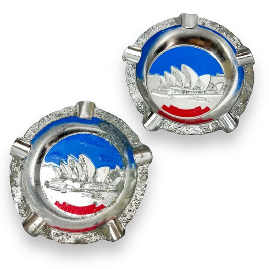 Sydney Opera House Chrome ashtray set of 2