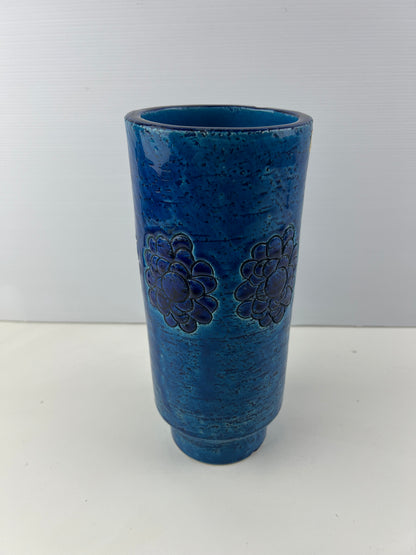 Bitossi Blue Flower Pattern Ceramic Vase – Made in Italy