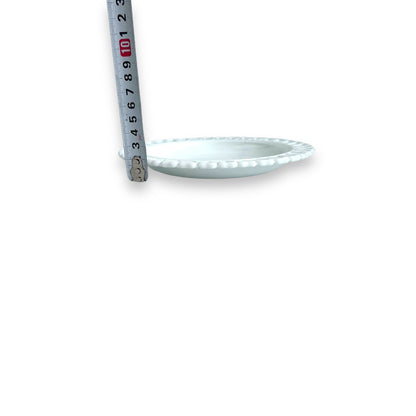 White glass plate love heart cutout edge