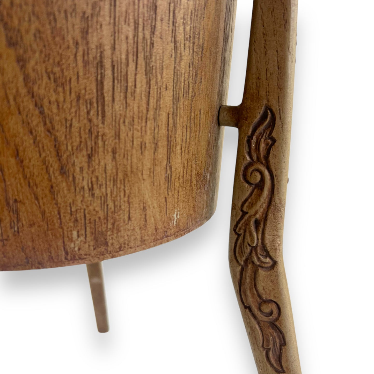 Mid Century Marquis Tripod Faux Teak Planter