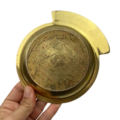 Pocket Change Brass Plate with Ship 15.5cm tall x 13cm wide