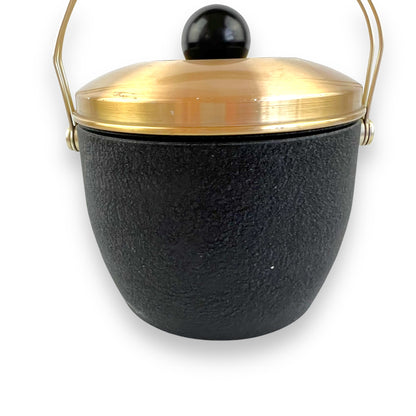 Black and Gold Atomic Ice Bucket with Ball Handle