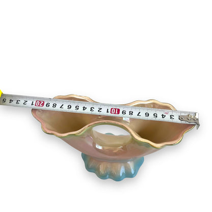 Lustreware Centerpiece Vase, Iridescent Pastel Ceramic