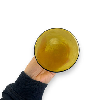 Yellow tall glass vase