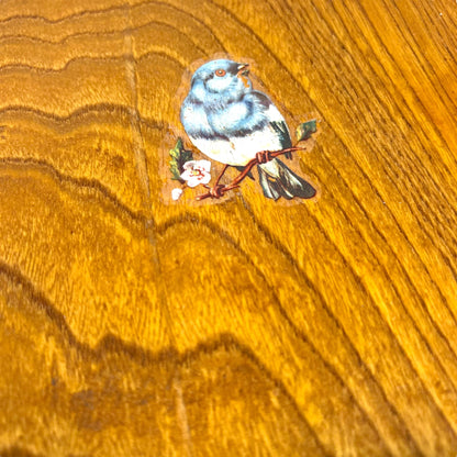 Wooden Small Tray with Bird in Center