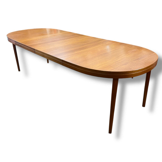 Mid-Century Swedish Teak Extension Dining Table by Skaraborgs Möbelindustri, Tibro
