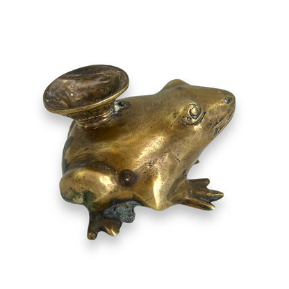 Brass Frog Candle Holder
