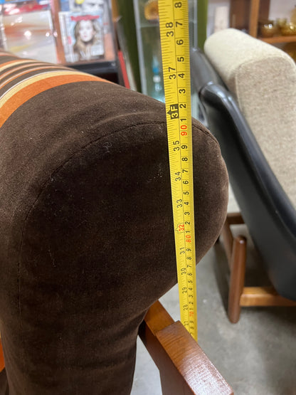 Danish Deluxe Two Seater Lounge – Original Striped Upholstery