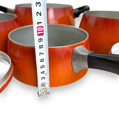 Orange Enamel Steel Cookware Set - 4 Pieces