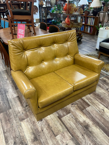 Mustard Vinyl Two-Seater Lounge