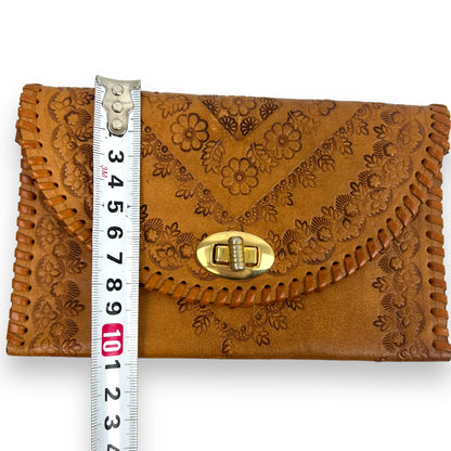 Brown Hand Tooled Leather Purse