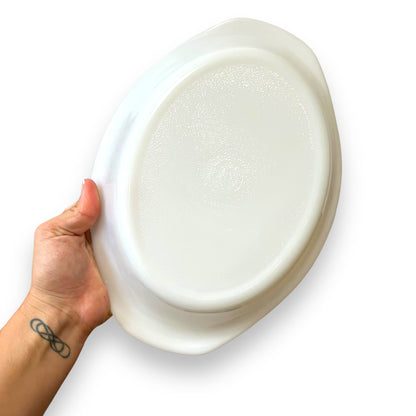 White Crown Pyrex Oval Baking Dish