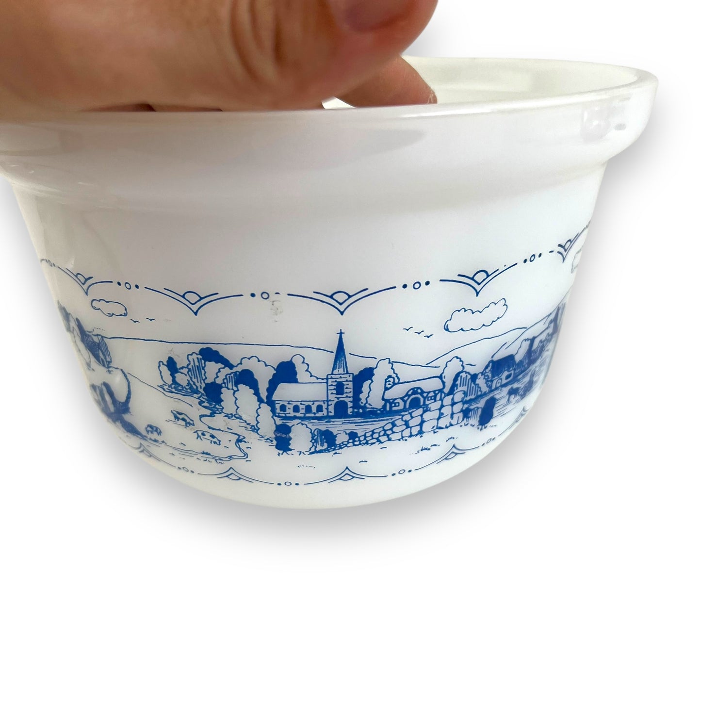 Crown Oven Ware Ovenproof Casserole Dish – White & Blue Scenic Design