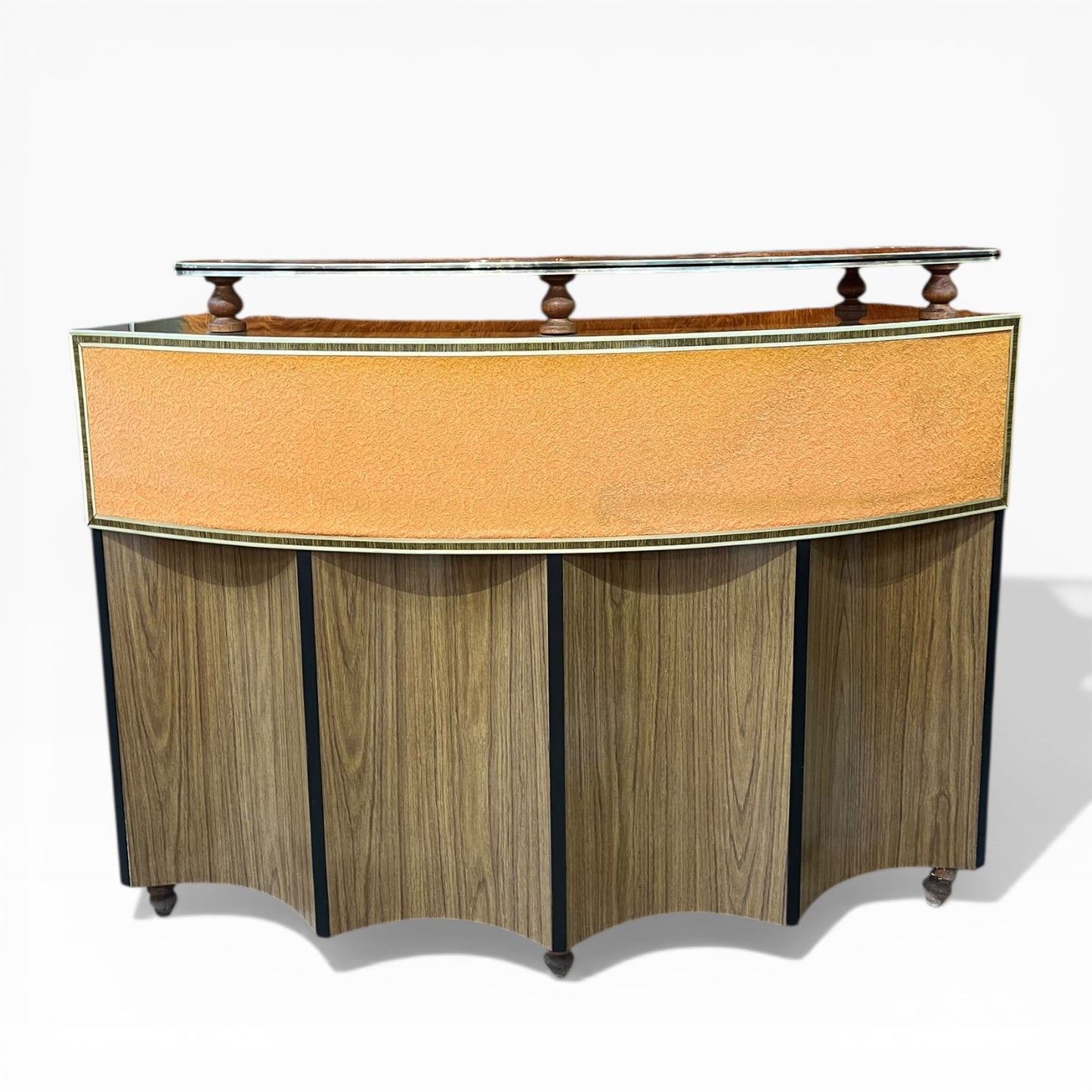 Curved Cocktail Bar with Built-In Lighting