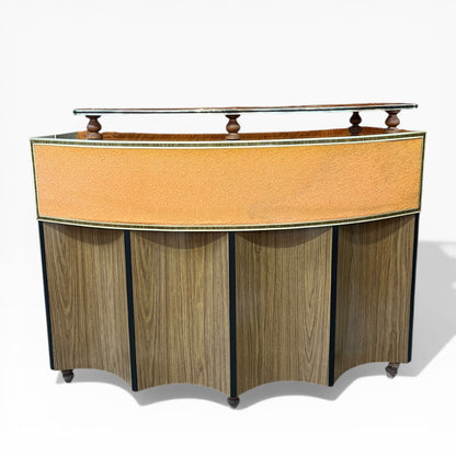 Curved Cocktail Bar with Built-In Lighting